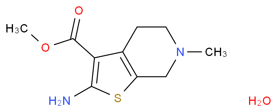 methyl 2-amino-6-methyl-4,5,6,7-tetrahydrothieno [2,3-c]pyridine-3-carboxylate monohydrate_分子结构_CAS_)