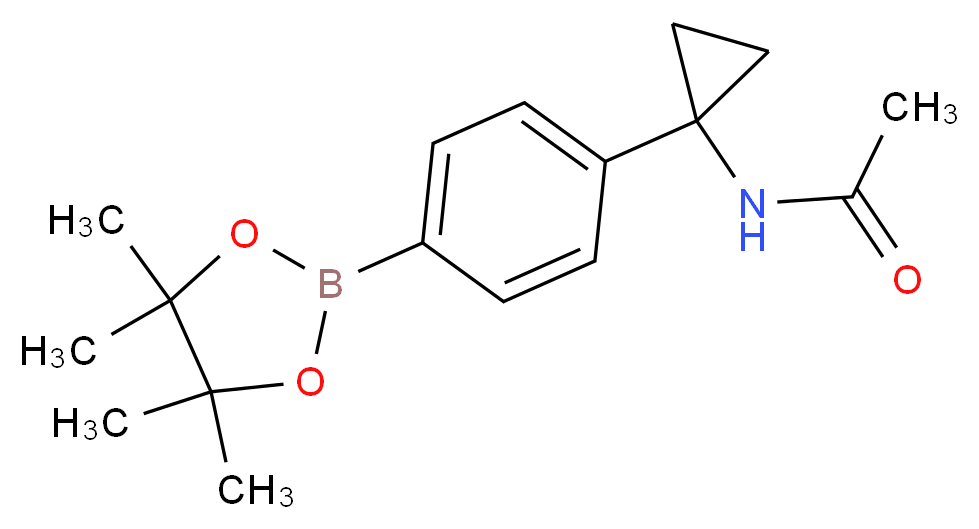 N-{1-[4-(tetramethyl-1,3,2-dioxaborolan-2-yl)phenyl]cyclopropyl}acetamide_分子结构_CAS_1218789-39-9