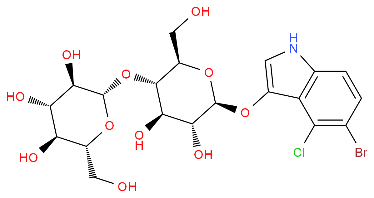 5-Bromo-4-chloro-3-indolyl β-D-cellobioside_分子结构_CAS_177966-52-8)