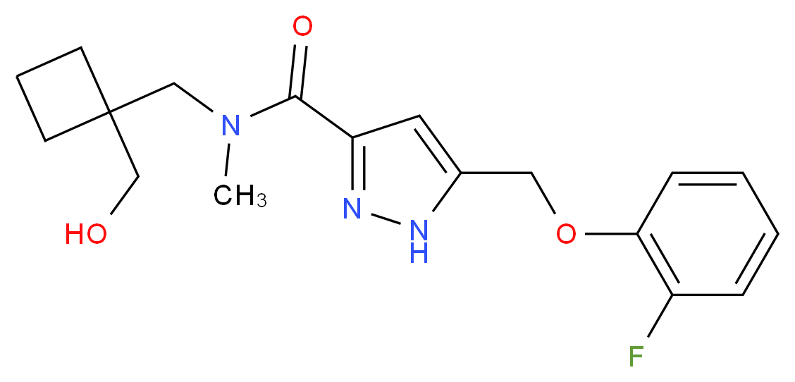 5-[(2-fluorophenoxy)methyl]-N-{[1-(hydroxymethyl)cyclobutyl]methyl}-N-methyl-1H-pyrazole-3-carboxamide_分子结构_CAS_)