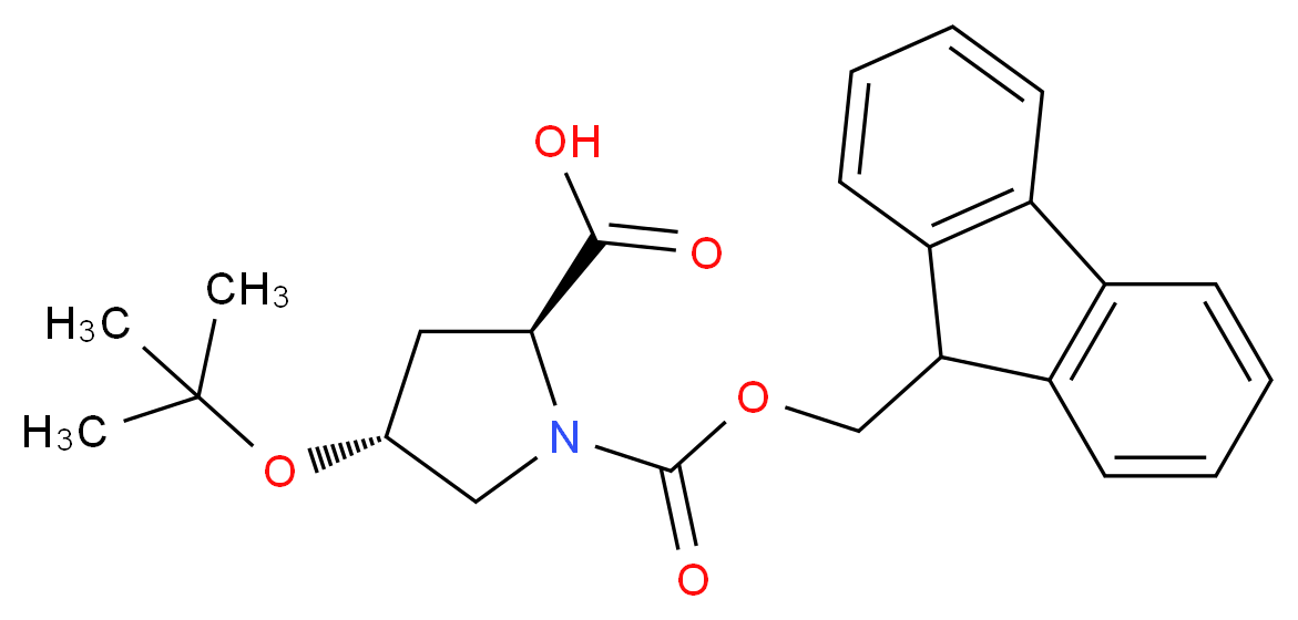 (2S,4R)-4-(tert-butoxy)-1-[(9H-fluoren-9-ylmethoxy)carbonyl]pyrrolidine-2-carboxylic acid_分子结构_CAS_122996-47-8