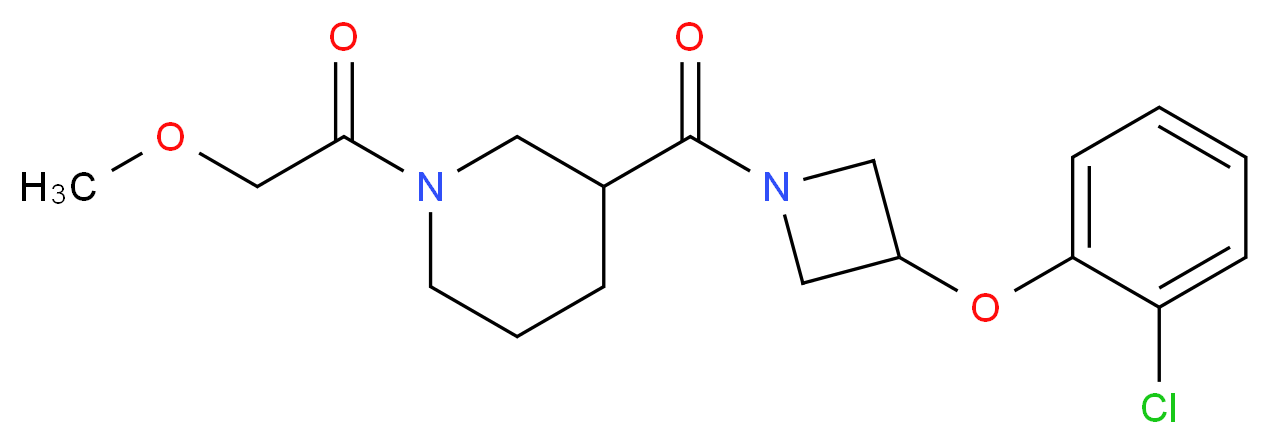 3-{[3-(2-chlorophenoxy)-1-azetidinyl]carbonyl}-1-(methoxyacetyl)piperidine_分子结构_CAS_)