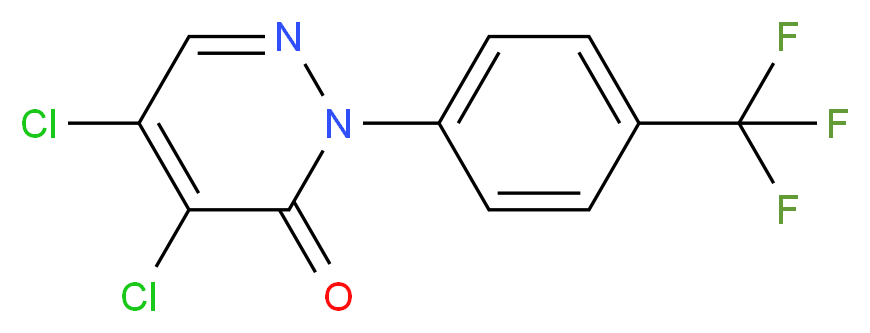 4,5-dichloro-2-[4-(trifluoromethyl)phenyl]-2,3-dihydropyridazin-3-one_分子结构_CAS_62436-07-1