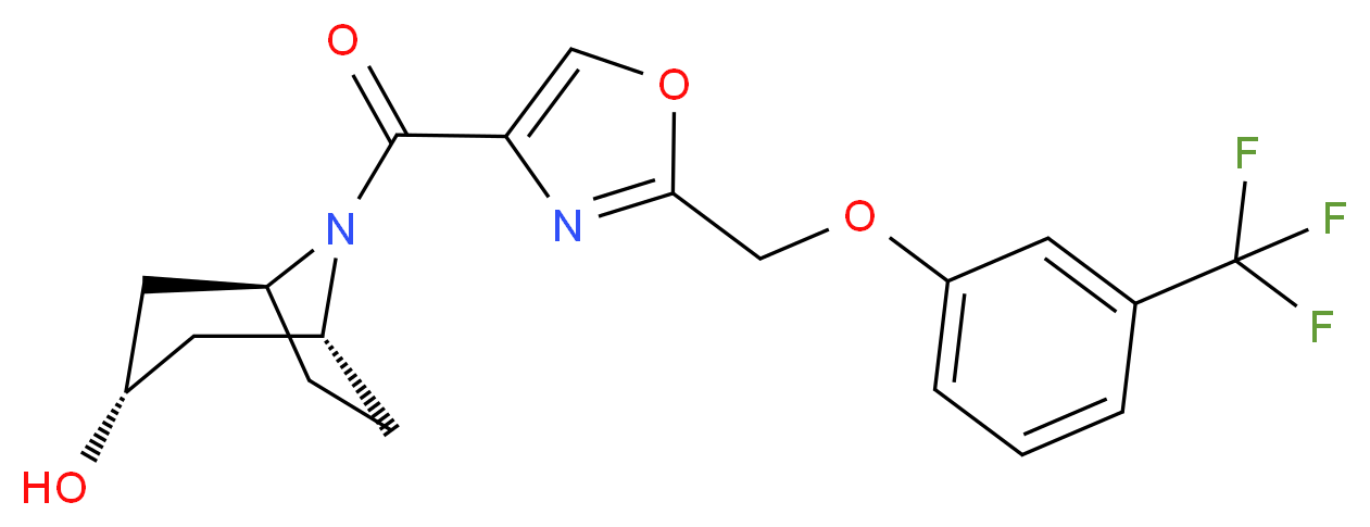(3-endo)-8-[(2-{[3-(trifluoromethyl)phenoxy]methyl}-1,3-oxazol-4-yl)carbonyl]-8-azabicyclo[3.2.1]octan-3-ol_分子结构_CAS_)