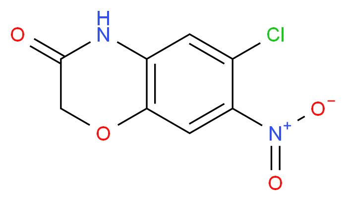 6-chloro-7-nitro-3,4-dihydro-2H-1,4-benzoxazin-3-one_分子结构_CAS_116862-22-7