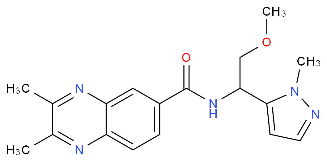 N-[2-methoxy-1-(1-methyl-1H-pyrazol-5-yl)ethyl]-2,3-dimethyl-6-quinoxalinecarboxamide_分子结构_CAS_)