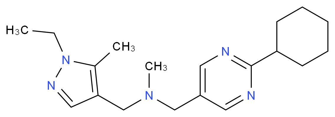 1-(2-cyclohexylpyrimidin-5-yl)-N-[(1-ethyl-5-methyl-1H-pyrazol-4-yl)methyl]-N-methylmethanamine_分子结构_CAS_)
