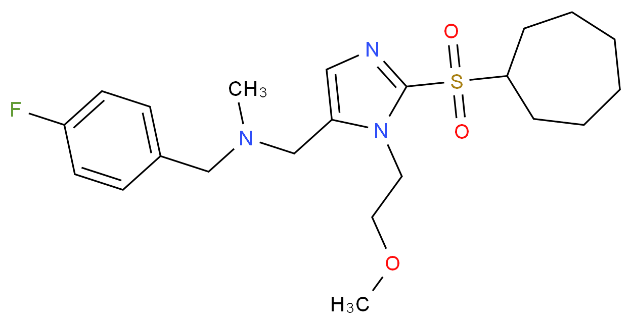 1-[2-(cycloheptylsulfonyl)-1-(2-methoxyethyl)-1H-imidazol-5-yl]-N-(4-fluorobenzyl)-N-methylmethanamine_分子结构_CAS_)