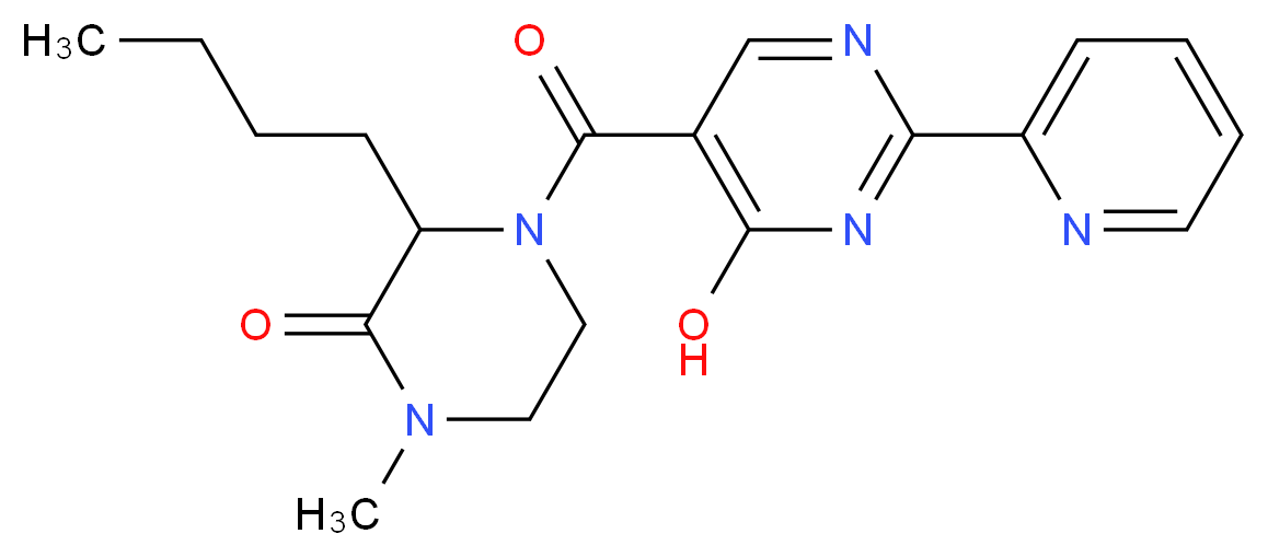 3-butyl-4-[(4-hydroxy-2-pyridin-2-ylpyrimidin-5-yl)carbonyl]-1-methylpiperazin-2-one_分子结构_CAS_)
