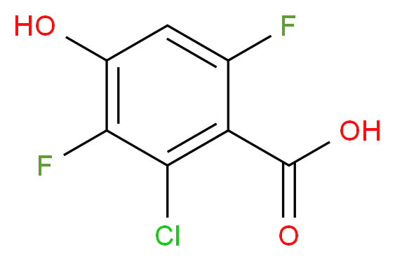 2-Chloro-3,6-difluoro-4-hydroxybenzenecarboxylic acid_分子结构_CAS_749230-42-0)