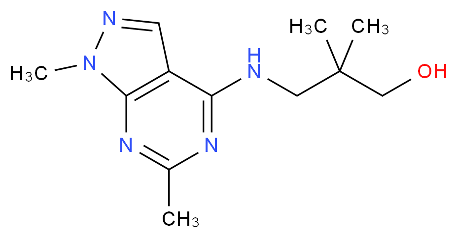3-[(1,6-dimethyl-1H-pyrazolo[3,4-d]pyrimidin-4-yl)amino]-2,2-dimethyl-1-propanol_分子结构_CAS_)