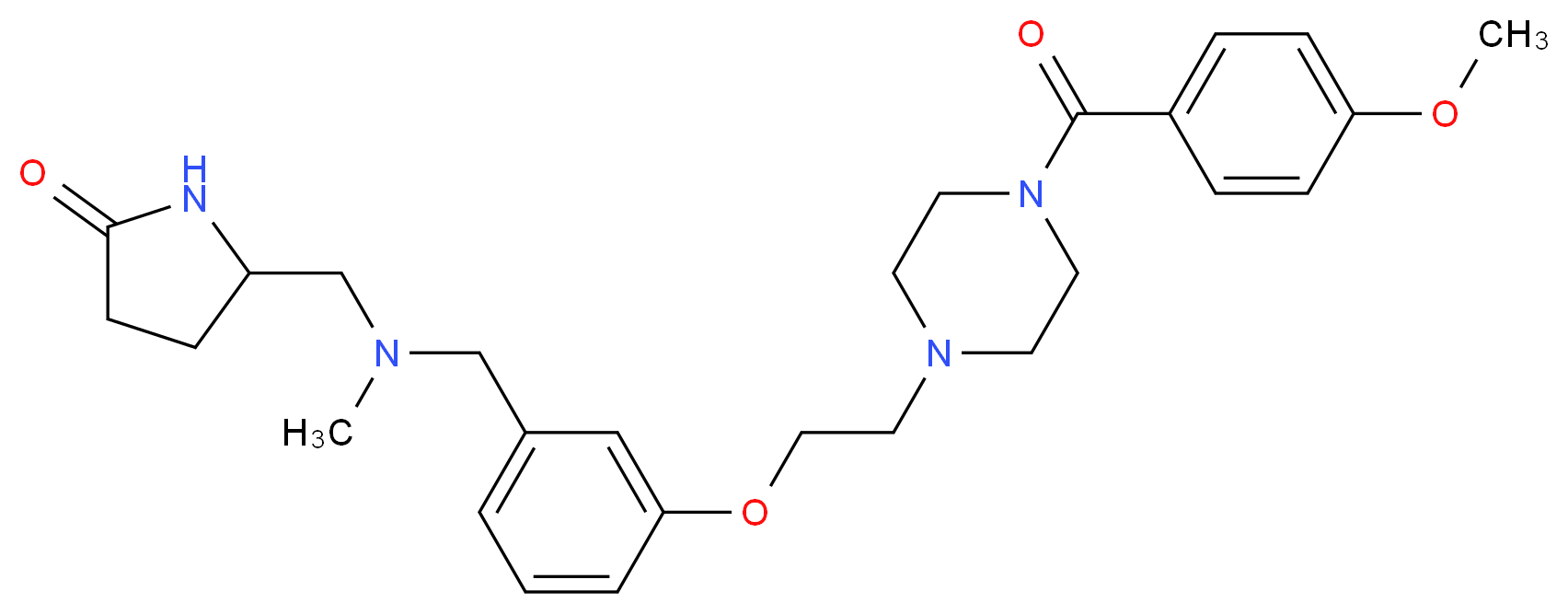 5-{[(3-{2-[4-(4-methoxybenzoyl)-1-piperazinyl]ethoxy}benzyl)(methyl)amino]methyl}-2-pyrrolidinone_分子结构_CAS_)