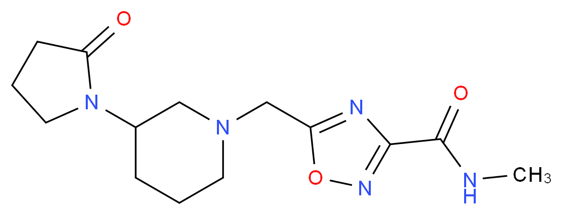 N-methyl-5-{[3-(2-oxopyrrolidin-1-yl)piperidin-1-yl]methyl}-1,2,4-oxadiazole-3-carboxamide_分子结构_CAS_)