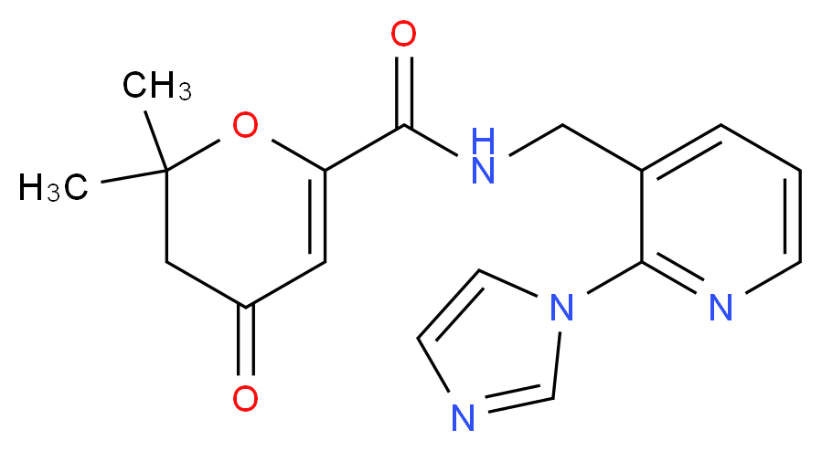 N-{[2-(1H-imidazol-1-yl)-3-pyridinyl]methyl}-2,2-dimethyl-4-oxo-3,4-dihydro-2H-pyran-6-carboxamide_分子结构_CAS_)