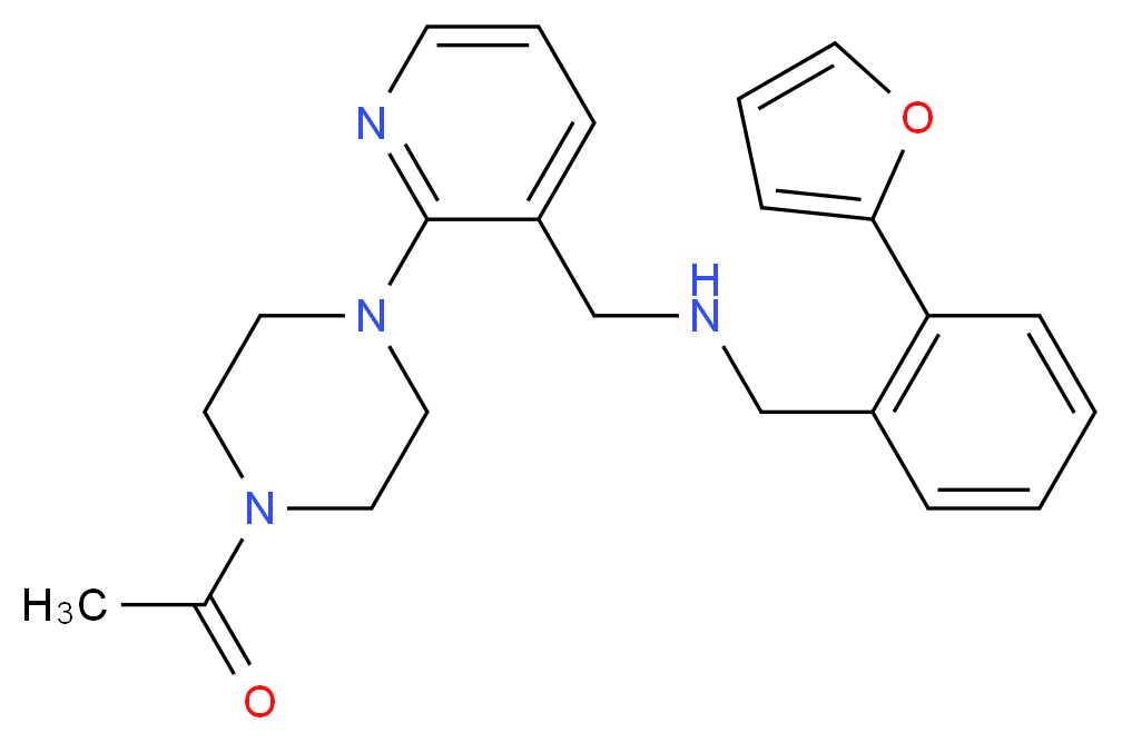 1-[2-(4-acetyl-1-piperazinyl)-3-pyridinyl]-N-[2-(2-furyl)benzyl]methanamine_分子结构_CAS_)