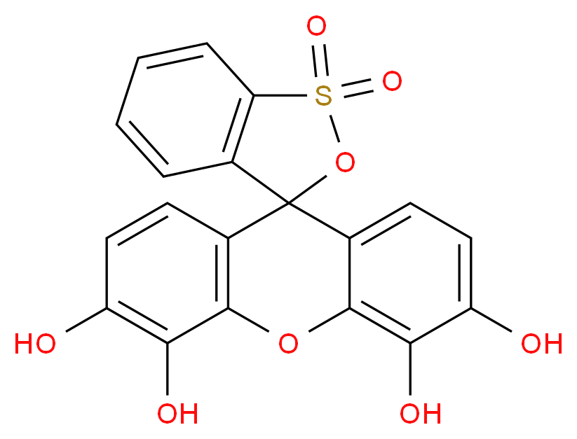 3',4',5',6'-tetrahydroxyspiro[2,1λ<sup>6</sup>-benzoxathiole-3,9'-xanthene]-1,1-dione_分子结构_CAS_32638-88-3