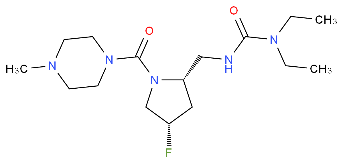 N,N-diethyl-N'-({(2S,4S)-4-fluoro-1-[(4-methylpiperazin-1-yl)carbonyl]pyrrolidin-2-yl}methyl)urea_分子结构_CAS_)