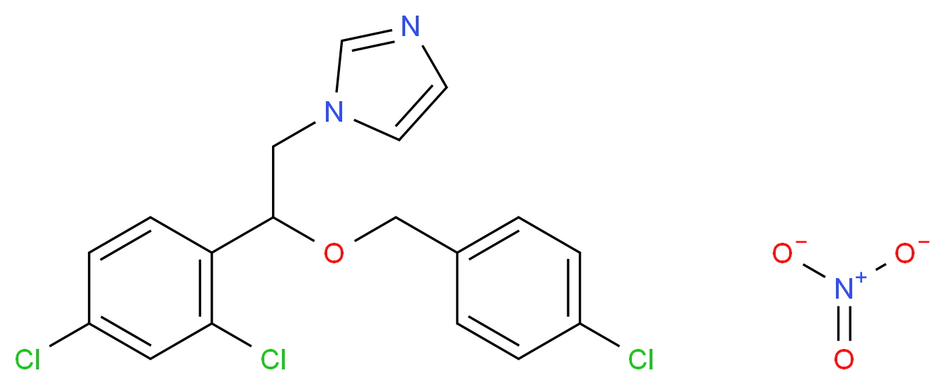 1-(2-((4-chlorophenyl)methoxy)-2-(2,4-dichlorophenyl)ethyl)imidazole nitrate_分子结构_CAS_68797-31-9)