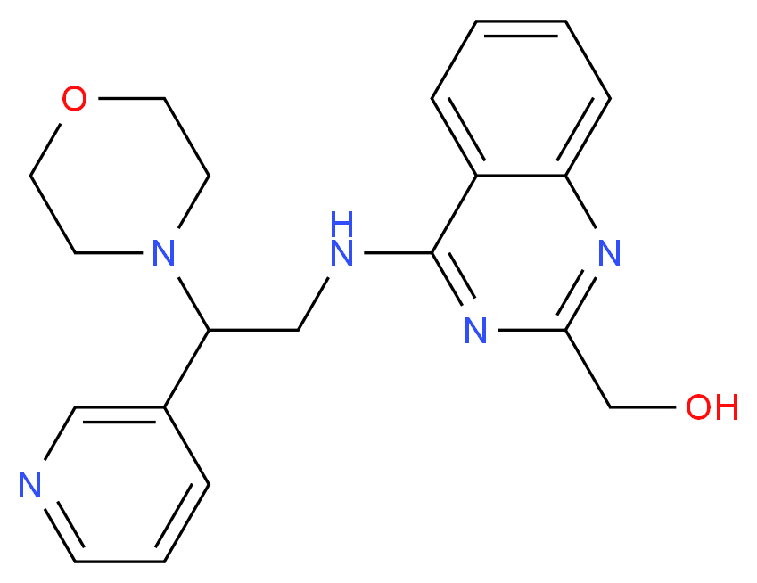 {4-[(2-morpholin-4-yl-2-pyridin-3-ylethyl)amino]quinazolin-2-yl}methanol_分子结构_CAS_)