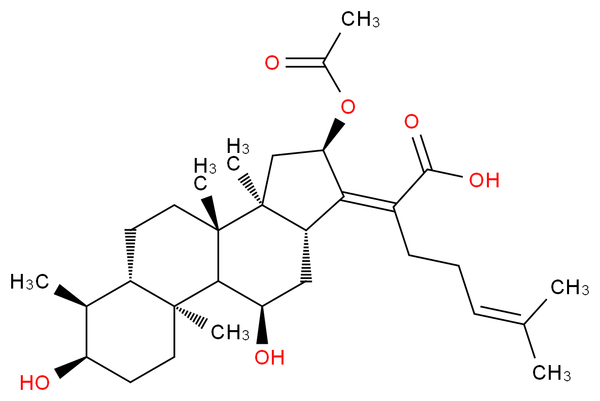 2-[(1S,2S,5R,6S,7S,10S,11S,13R,14Z,15R,17R)-13-(acetyloxy)-5,17-dihydroxy-2,6,10,11-tetramethyltetracyclo[8.7.0.0<sup>2</sup>,<sup>7</sup>.0<sup>1</sup><sup>1</sup>,<sup>1</sup><sup>5</sup>]heptadecan-14-ylidene]-6-methylhept-5-enoic acid_分子结构_CAS_6990-06-3