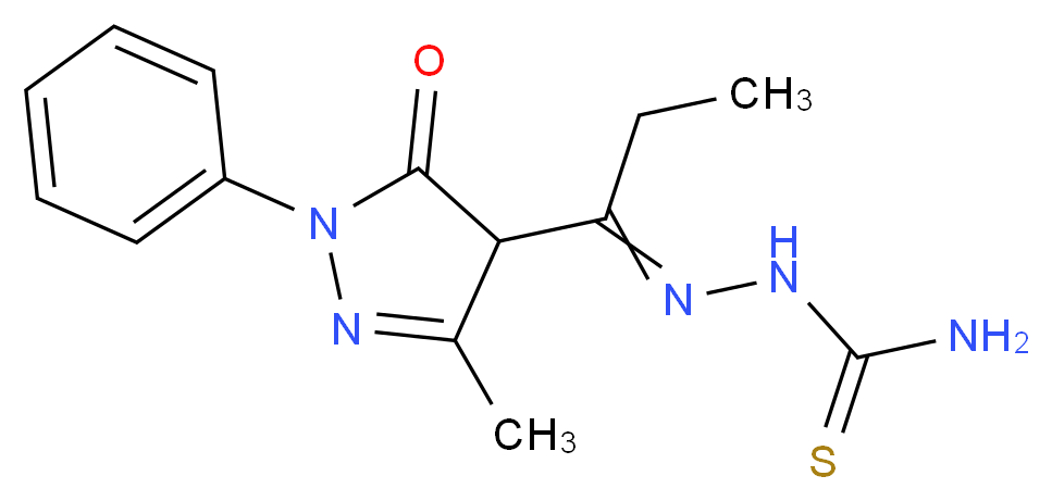 4-{2-[(aminothioxomethyl)amino]-2-aza-1-ethylvinyl}-3-methyl-1-phenyl-2-pyrazolin-5-one_分子结构_CAS_)