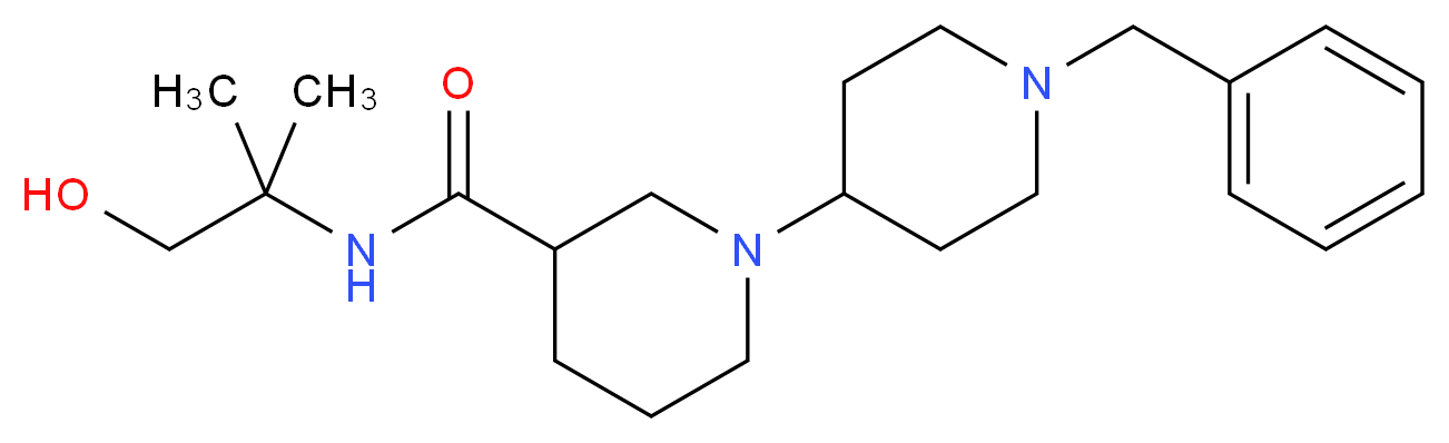 1'-benzyl-N-(2-hydroxy-1,1-dimethylethyl)-1,4'-bipiperidine-3-carboxamide_分子结构_CAS_)