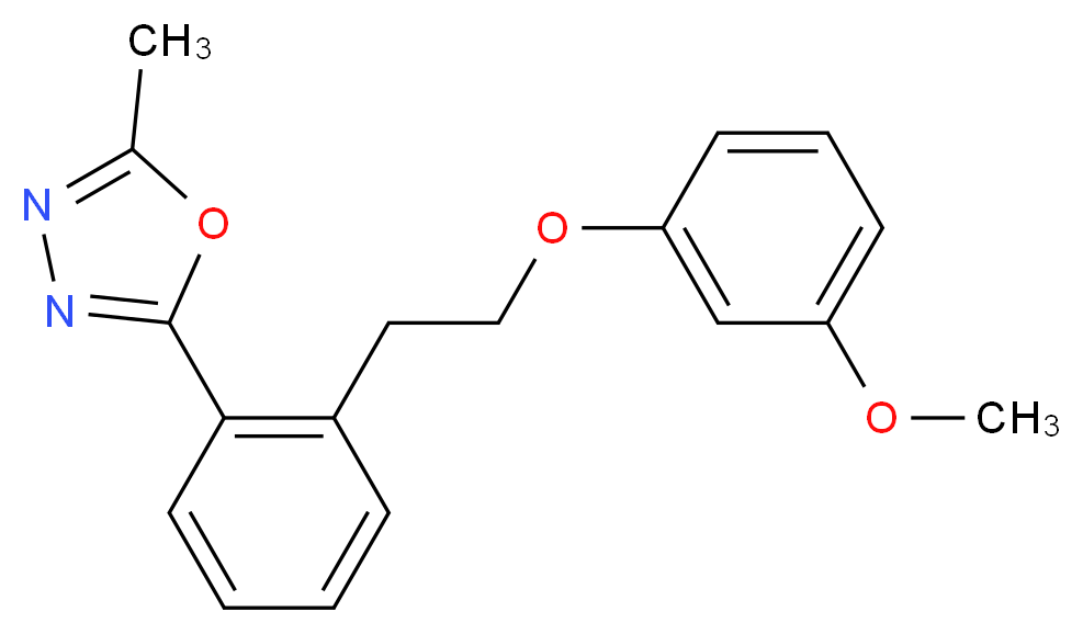2-{2-[2-(3-methoxyphenoxy)ethyl]phenyl}-5-methyl-1,3,4-oxadiazole_分子结构_CAS_)