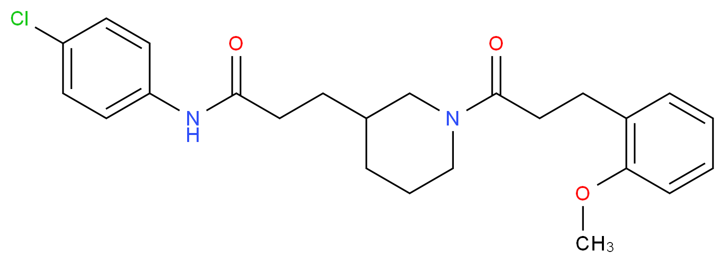 N-(4-chlorophenyl)-3-{1-[3-(2-methoxyphenyl)propanoyl]-3-piperidinyl}propanamide_分子结构_CAS_)