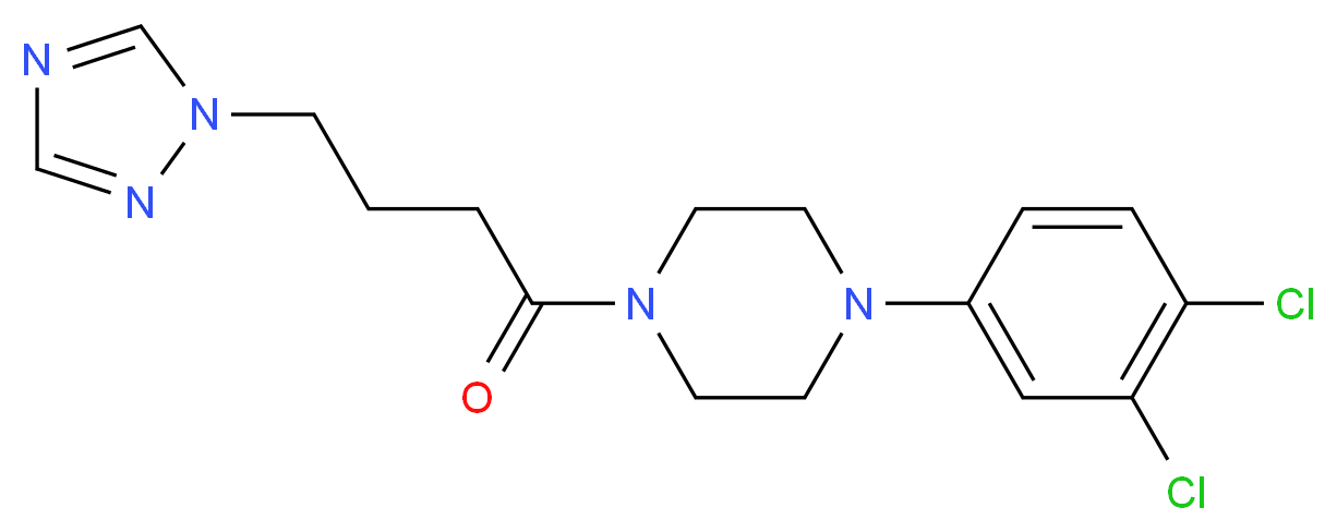 1-(3,4-dichlorophenyl)-4-[4-(1H-1,2,4-triazol-1-yl)butanoyl]piperazine_分子结构_CAS_)