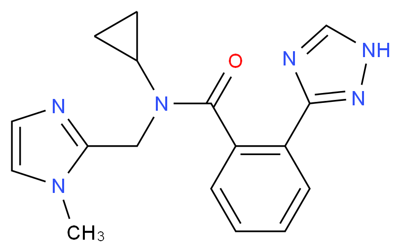 N-cyclopropyl-N-[(1-methyl-1H-imidazol-2-yl)methyl]-2-(1H-1,2,4-triazol-3-yl)benzamide_分子结构_CAS_)