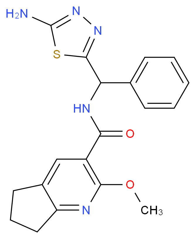 N-[(5-amino-1,3,4-thiadiazol-2-yl)(phenyl)methyl]-2-methoxy-6,7-dihydro-5H-cyclopenta[b]pyridine-3-carboxamide_分子结构_CAS_)