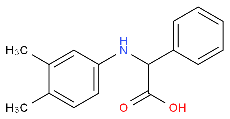 2-[(3,4-dimethylphenyl)amino]-2-phenylacetic acid_分子结构_CAS_725252-91-5