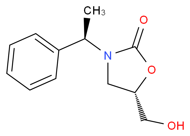 (5S)-5-(羟甲基)-3-[(1R)-1-苯乙基]-2-噁唑烷酮_分子结构_CAS_480424-72-4)