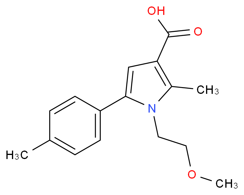 1-(2-Methoxyethyl)-2-methyl-5-(4-methylphenyl)-1H-pyrrole-3-carboxylic acid_分子结构_CAS_)