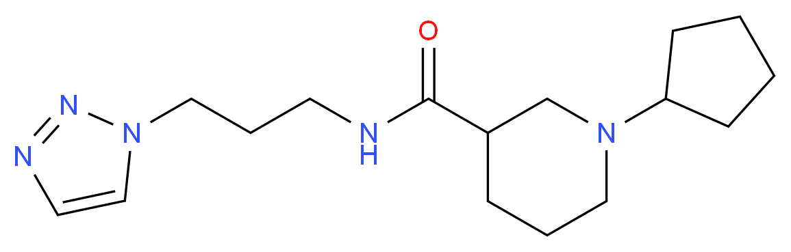 1-cyclopentyl-N-[3-(1H-1,2,3-triazol-1-yl)propyl]-3-piperidinecarboxamide_分子结构_CAS_)