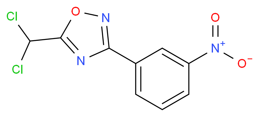 5-(Dichloromethyl)-3-(3-nitrophenyl)-1,2,4-oxadiazole_分子结构_CAS_905107-54-2)