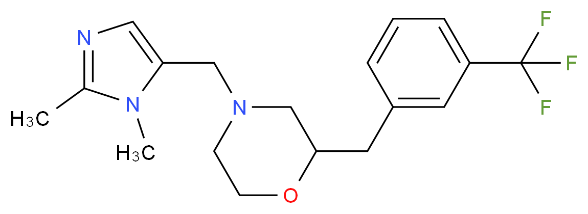 4-[(1,2-dimethyl-1H-imidazol-5-yl)methyl]-2-[3-(trifluoromethyl)benzyl]morpholine_分子结构_CAS_)