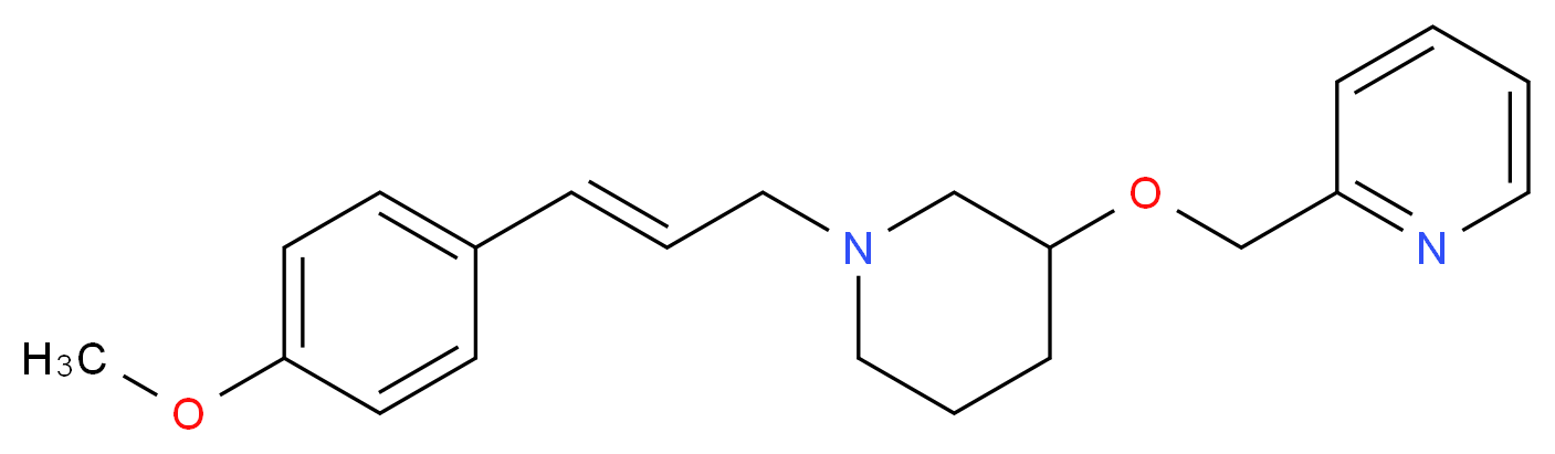 2-[({1-[(2E)-3-(4-methoxyphenyl)-2-propen-1-yl]-3-piperidinyl}oxy)methyl]pyridine_分子结构_CAS_)