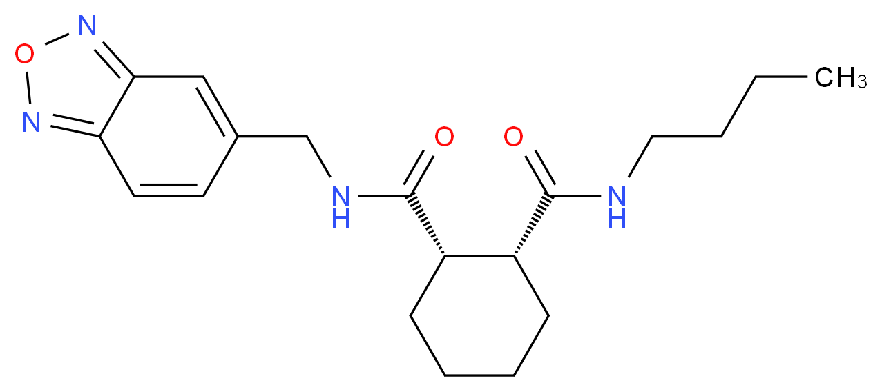 (1S*,2R*)-N-(2,1,3-benzoxadiazol-5-ylmethyl)-N'-butyl-1,2-cyclohexanedicarboxamide_分子结构_CAS_)