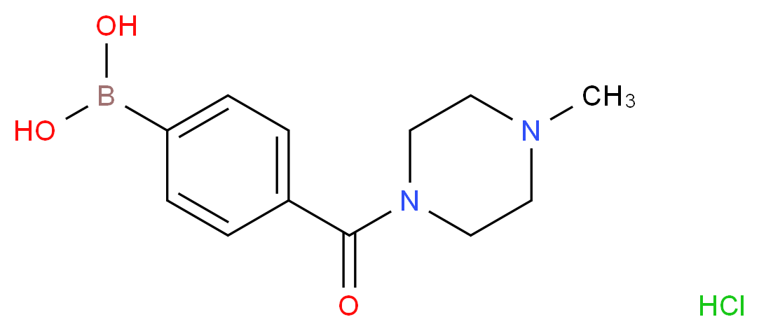 4-(4-甲基-1-哌啶基羰基)苯硼酸盐酸盐_分子结构_CAS_913835-43-5)