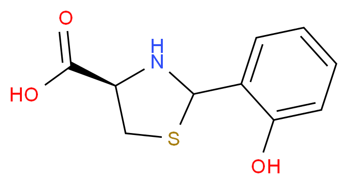 (R)-2-(2-Hydroxyphenyl)thiazolidine-4-carboxylic acid_分子结构_CAS_)