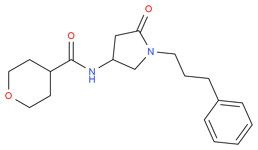 N-[5-oxo-1-(3-phenylpropyl)-3-pyrrolidinyl]tetrahydro-2H-pyran-4-carboxamide_分子结构_CAS_)