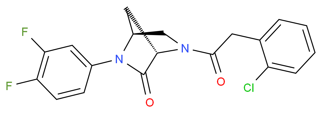 (1S*,4S*)-5-[(2-chlorophenyl)acetyl]-2-(3,4-difluorophenyl)-2,5-diazabicyclo[2.2.1]heptan-3-one_分子结构_CAS_)