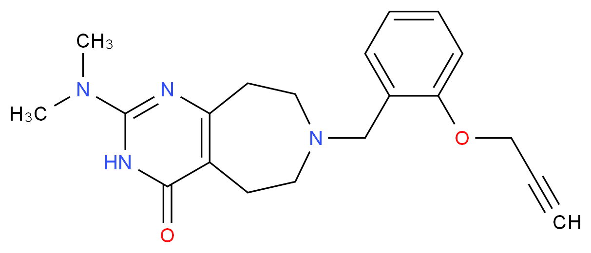2-(dimethylamino)-7-[2-(prop-2-yn-1-yloxy)benzyl]-3,5,6,7,8,9-hexahydro-4H-pyrimido[4,5-d]azepin-4-one_分子结构_CAS_)