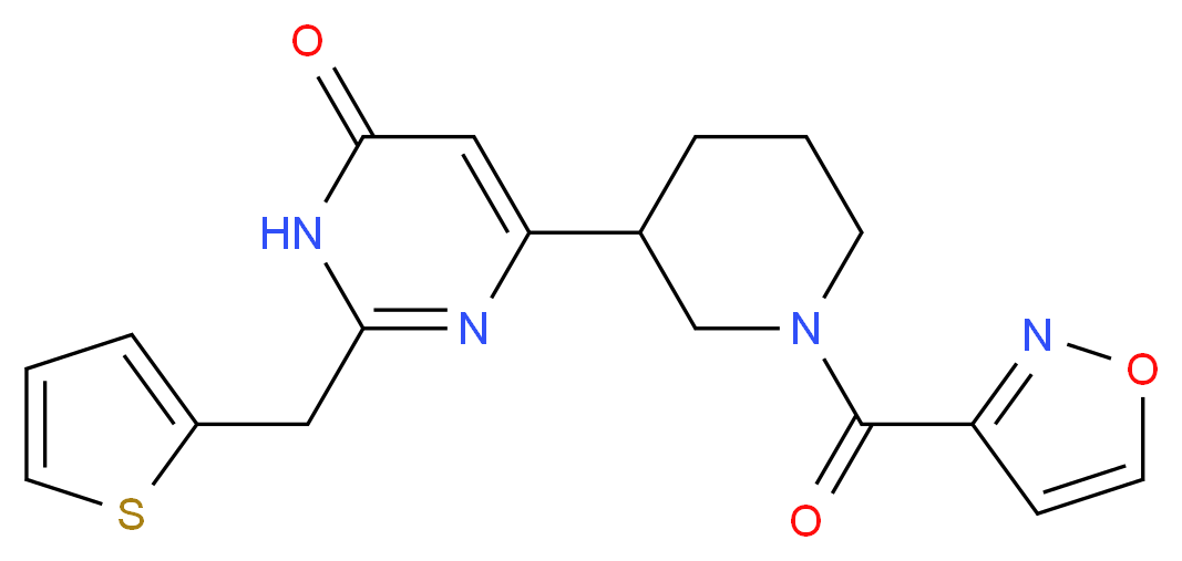 6-[1-(isoxazol-3-ylcarbonyl)piperidin-3-yl]-2-(2-thienylmethyl)pyrimidin-4(3H)-one_分子结构_CAS_)
