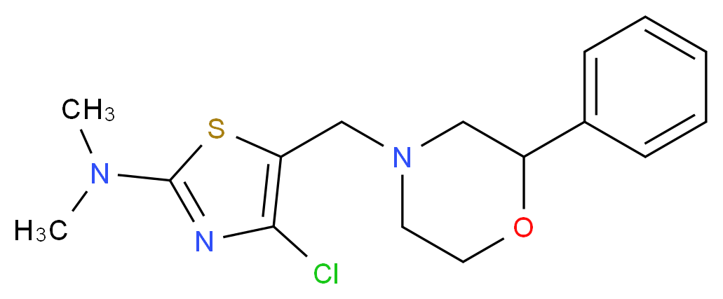 4-chloro-N,N-dimethyl-5-[(2-phenylmorpholin-4-yl)methyl]-1,3-thiazol-2-amine_分子结构_CAS_)
