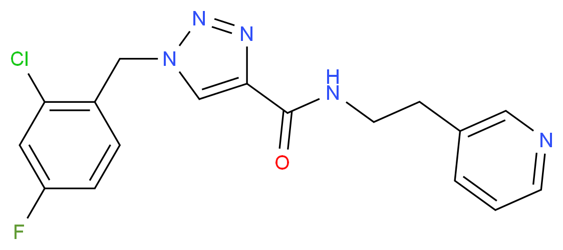 1-(2-chloro-4-fluorobenzyl)-N-[2-(3-pyridinyl)ethyl]-1H-1,2,3-triazole-4-carboxamide_分子结构_CAS_)