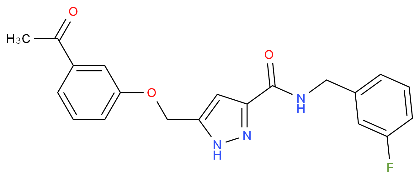 5-[(3-acetylphenoxy)methyl]-N-(3-fluorobenzyl)-1H-pyrazole-3-carboxamide_分子结构_CAS_)