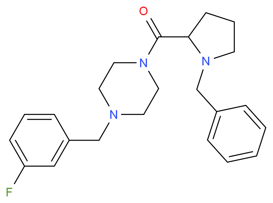 1-(1-benzylprolyl)-4-(3-fluorobenzyl)piperazine_分子结构_CAS_)