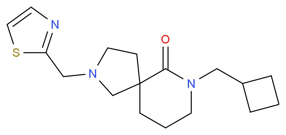 7-(cyclobutylmethyl)-2-(1,3-thiazol-2-ylmethyl)-2,7-diazaspiro[4.5]decan-6-one_分子结构_CAS_)
